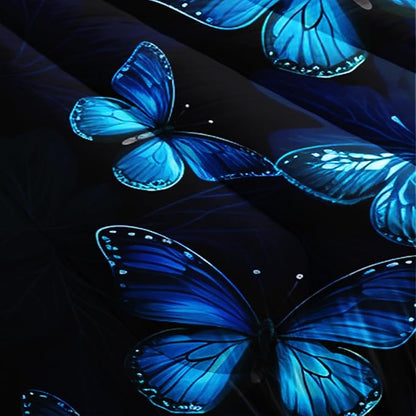 Dream Blue Butterfly Comforter Set King Size,Boho Bedding Comforter Sets for Kids Boys Girls Bedroom Decor Aesthetic,Animal Themed Bedding Soft Fluffy Comforter Sets with 2 Pillowcases.