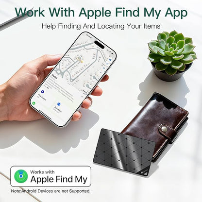 2026 Apple MFi Certified Wallet Tracker Smart Card for Find My iPhone Ultra Thin Air Tracker Tag for Travel, 5 Years+ Staying Power, IP69 Waterproof, Key Finder & Item Locator for Keys, Bags, Passport