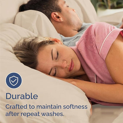 Bulk Case Pack of 12 Sheet Sets - (12) Complete Sheet Sets - Bulk Queen Bedding - Wholesale Case Pack for Hotels, Spa & Airbnbs - Deep Pocket, Fade & Wrinkle Free - Cooling & Breathable - Queen, Cream