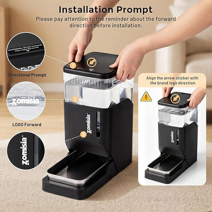ZOMISIA Automatic Dog Water Dispenser 8L with Stainless Steel Bowl, Gravity Large Capacity Water Bowl for Dogs, 2 Gallon Pet Waterer 100% BPA Free, White
