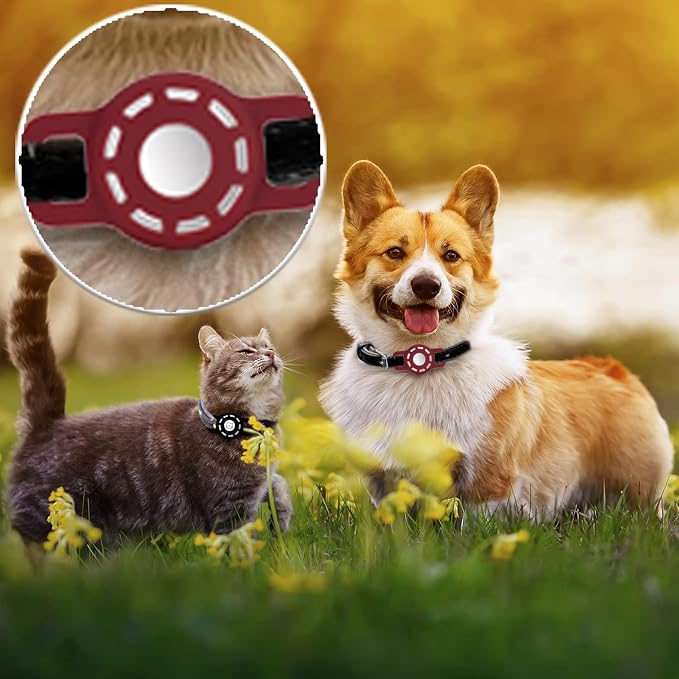 Airtag Cat Collar Holder for Apple Air Tag, Silicone Case for Small Pets