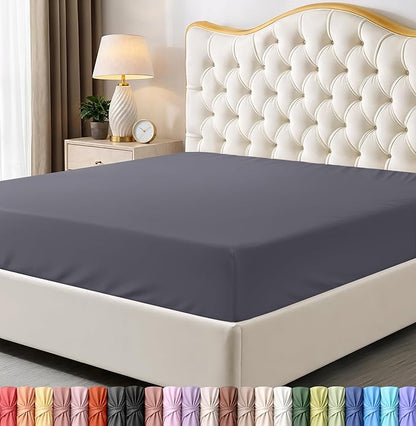 Utopia Bedding Twin XL Fitted Sheet - Bottom Sheet - Deep Pocket - Soft Microfiber - Shrinkage and Fade Resistant - Easy Care -1 Fitted Sheet Only (Grey)