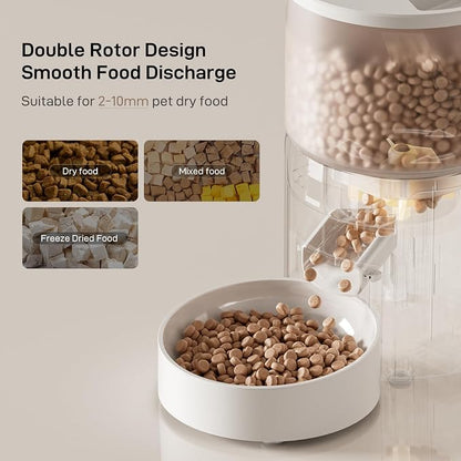 IMIPAW PET Automatic Cat Feeder: 3L Auto Food Dispenser with Timed Feeding| 6 Meal Programmable& 1-20 Portion Precise Control- Easy to Clean & Setup for Cat Indoor| Desiccant Bag Keep Food Fresh