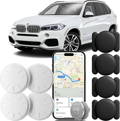 GPS Tracker for Vehicles, 4PCS Real Time Tracker Device for Vehicles, Work with Find My (iOS Only), MINI Magnetic Car Tracker Device Hidden, Waterproof Car Tracker