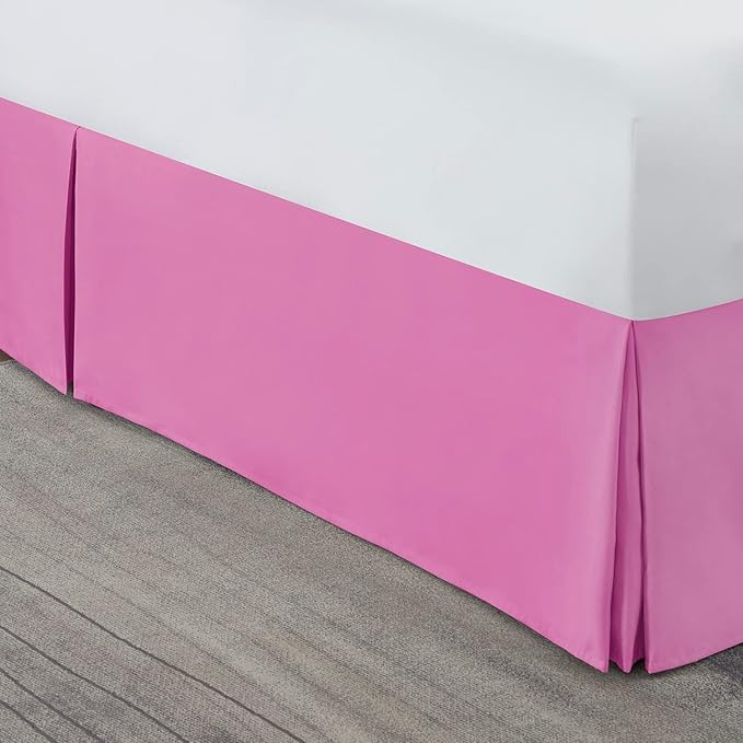 Nestl Light Pink Twin XL Bed Skirt - Twin XL Size Bed Skirt 14 Inch Drop - Brushed Microfiber Bed Skirts - Hotel Quality Pleated Bed Skirt - Shrinkage & Fade Resistant