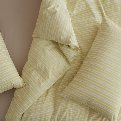Floral Comforter King Yellow Striped Bedding Set Fluffy Cotton Down Alternative Girls Bedding Comforter Sets Cozy Boho Stripe Light Weight Bed Comforter with 2 Pillowcases
