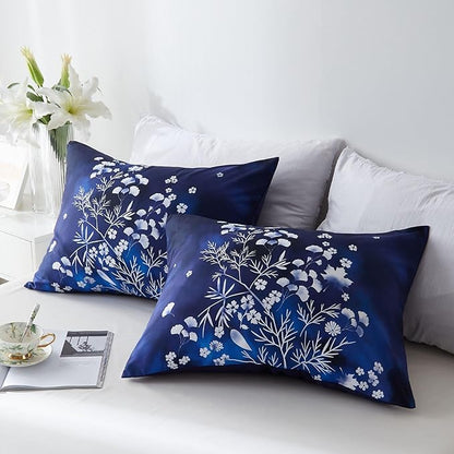 Cupocupa Duvet Cover King Size Set Boho Floral Pattern King Duvet Cover Set for King Size Bed Vintage Soft Bedding Leaf Print Duvet Cover with Pillowcases