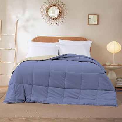 Modern Threads Down Alternative Reversible Comforter Blue/Cream Twin