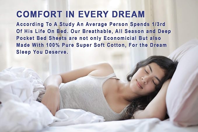 RUVANTI 100% Cotton Sheets – Full Size Percale Bedding, Cooling & Breathable Floral Design, Durable with a Crisp, Soft & Comfortable Feel, 16" Deep Pocket, 4-Piece Set, Bloomex