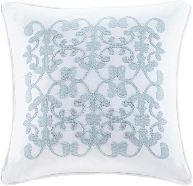 Madison Park Celeste Quilt Modern Classic Design All Season, Breathable Coverlet Lightweight Bedding Set, Matching Shams, Decorative Pillow, King/Cal King(104"x94"), Ruffle White 4 Piece
