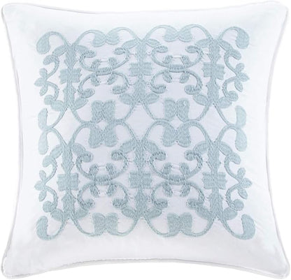 Madison Park Celeste Quilt Modern Classic Design All Season, Breathable Coverlet Lightweight Bedding Set, Matching Shams, Decorative Pillow, King/Cal King(104"x94"), Ruffle White 4 Piece