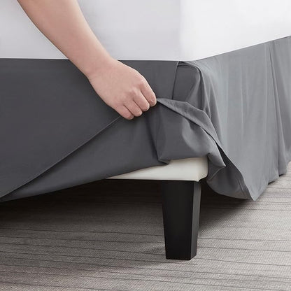 Nestl Dark Gray Full Bed Skirt - Full Size Bed Skirt 14 Inch Drop - Brushed Microfiber Bed Skirts - Hotel Quality Pleated Bed Skirt - Shrinkage & Fade Resistant