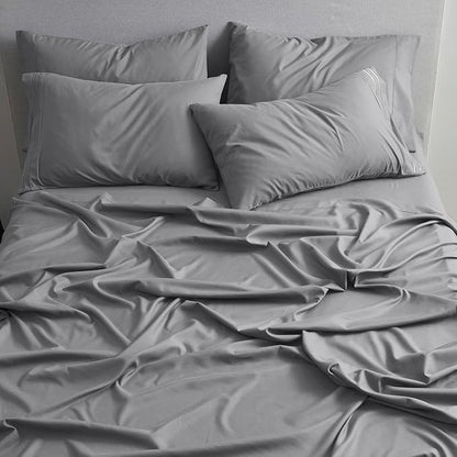 Clara Clark Full Sheets - Hotel Luxury 6 Piece Bed Sheets for Full Size Bed - Soft Bedding Sheets & Pillowcases, Fits Mattress up to 16 inch deep. Full, Medium Grey