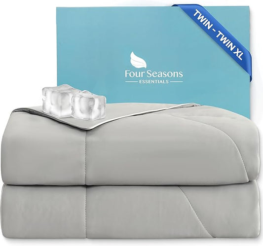 Four Seasons Essentials Cooling Comforter - Twin Size 69" x 90" - Gray