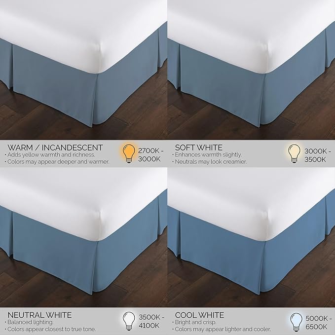 Southshore Fine Living, Inc. Hotel Quality California King Bed Skirt - 14" Drop, Elegant Pleated Design, Premium Dust Ruffle/Cal King Bed Skirt, Luxury Bed Skirt Cal King Size, Coronet Blue