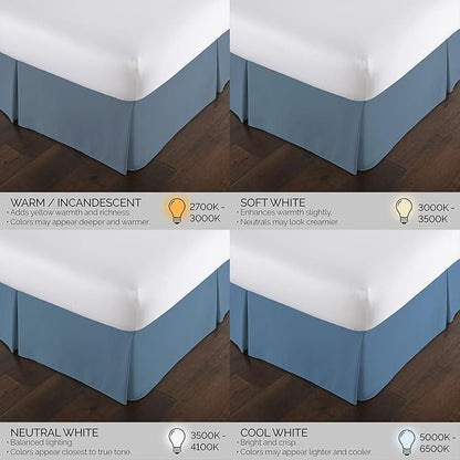 Southshore Fine Living, Inc. Hotel Quality California King Bed Skirt - 14" Drop, Elegant Pleated Design, Premium Dust Ruffle/Cal King Bed Skirt, Luxury Bed Skirt Cal King Size, Coronet Blue