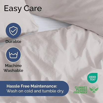 Duvet Cover Queen Size Set - Extra Soft Queen Duvet Cover 90" x 90" with 2 Pillow Shams - Hotel Luxury, Easy Care & Fade Free w/ Zipper Closures & Ties - All Season, Comfy & Breathable (Light Grey)