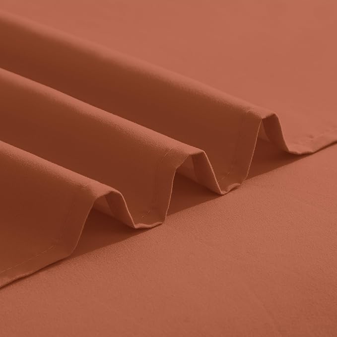 Elegant Comfort Luxurious 1500 Premium Hotel Quality Microfiber Three Line Embroidered Softest 4-Piece Bed Sheet Set, Wrinkle and Fade Resistant, Twin/Twin XL, Coral