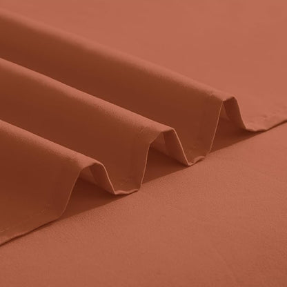 Elegant Comfort Luxurious 1500 Premium Hotel Quality Microfiber Three Line Embroidered Softest 4-Piece Bed Sheet Set, Wrinkle and Fade Resistant, Twin/Twin XL, Coral