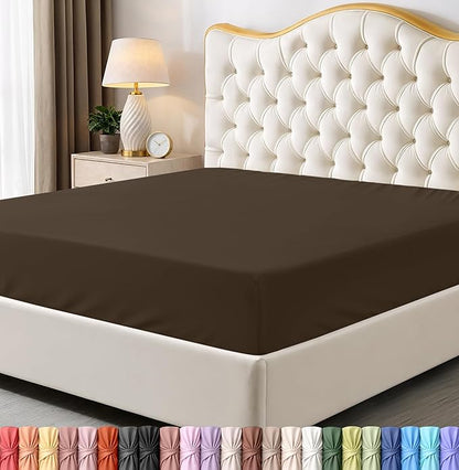 Utopia Bedding Queen Fitted Sheet - Bottom Sheet - Deep Pocket - Soft Microfiber - Shrinkage and Fade Resistant - Easy Care -1 Fitted Sheet Only (Brown)