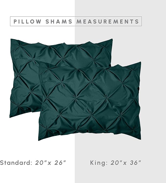 Elegant Comfort 8-Piece Pinch Pleated Comforter Set - All Season Complete Bed in a Bag, Includes 4pc Smart Sheet Set, Bed Skirt, Comforter, Matching Pillowcases and Shams, Twin/Twin XL, Ocean Teal