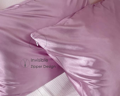 Yanibest Satin Pillowcase, King Size Pillow Cases Set of 2 - Silk Pillow Cases for Hair and Skin with Zipper, Silk Pillow Cases King for 20"x36", Exquisite Packaging for Women Men