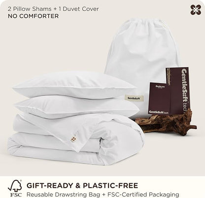 Bedsure Cotton Duvet Cover Full - Luxury Slub Weave 100% Cotton Duvet Cover Set, PureWoven Bedding Set with a Linen Like Textured, Easy Change, Bright White, 80" x 90"