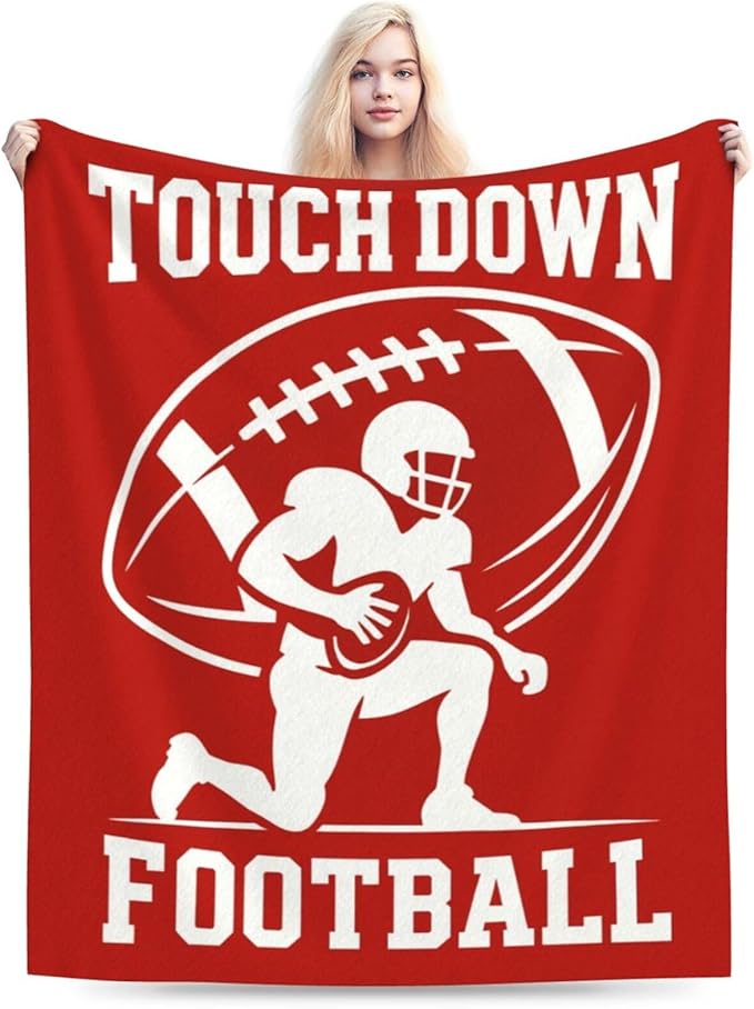American Football Blanket Super Soft Warm Fluffy Fleece Flannel Ball Sports Throw Blanket Cozy Fuzzy Plush Stuff Bedding Blankets Gifts for Teens Boys Kids Women Girls Adults 50"X40"