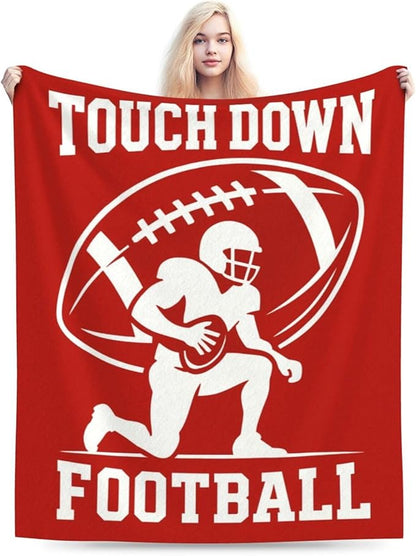 American Football Blanket Super Soft Warm Fluffy Fleece Flannel Ball Sports Throw Blanket Cozy Fuzzy Plush Stuff Bedding Blankets Gifts for Teens Boys Kids Women Girls Adults 80"X60"