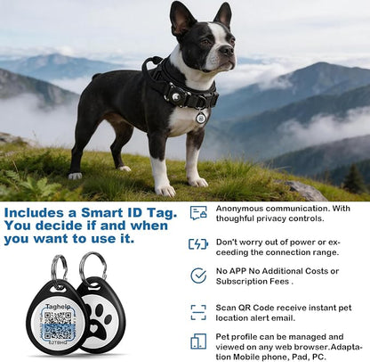 AirTag Dog Collar for Large Dogs - Tactical Collar with Waterproof AirTag Case, Military Handle & Reflective Strap. Secure Apple Air Tag GPS Tracking for Medium, Large Breeds (Black,M)