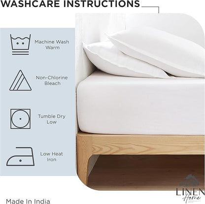 Linen Home 100% Cotton Percale Pillowcases Queen Size, Blue Duck Egg, 2 Pieces of Pillow Case, Crisp and Cool Strong Bed Linen, 20 inches X 30 inches