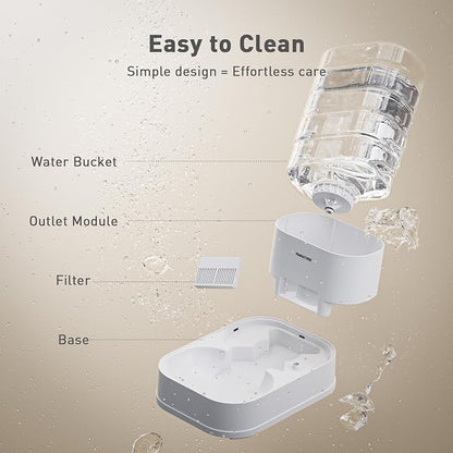 Gravity Dog Water Bowl Dispenser with 6 pcs Filters 1 Gallon/3.78L Automatic Pet Water Dispenser for Dogs Gravity Water Bowl for Cats