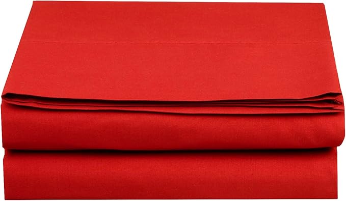 Luxury Flat Sheet on Amazon Elegant Comfort Wrinkle-Free 1500 Premier Hotel Quality 1-Piece Flat Sheet, California King Size, Red