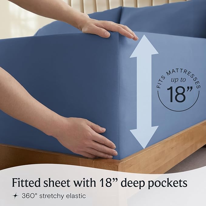 LuxClub Twin XL Sheets - Soft Twin Bed Sheets for-Boys-and-Girls-3 PC Deep Pockets 18" Eco Friendly Wrinkle Free-Kids-Fitted Sheets Machine Washable Hotel Bedding Silky Soft - Oxford Twin XL