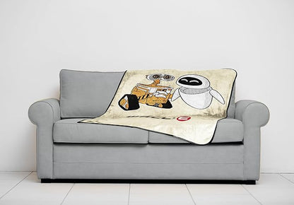 Jay Franco Kids Plush Throw Blanket – Soft & Cozy Fleece Throw for Bedroom & Couch Décor, Official Licensed Product, Beige - Wall-E, 40x50 - Travel Blanket