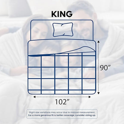 Utopia Bedding Comforters King Size, All Season Duvet Insert, Down Alternative Box Stitched Bed Comforter with Corner Tabs, Machine Washable (White)