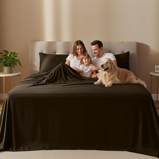Utopia Bedding Full Size Sheet Set – 4 Piece Bed Sheets, Soft and Breathable Microfiber, Includes 1 Fitted Sheet, 1 Flat Sheet and 2 Pillowcases – Oeko Tex (Brown)