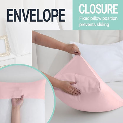 ZPECC Pillow Cases Standard Size Set of 12, 20x26 Envelope Closure Pillowcases, Soft Plain Brushed Microfiber Covers Hypoallergenic Breathable, Pink
