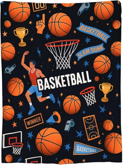 Basketball Blanket Super Soft Warm Fluffy Fleece Flannel Ball Sports Throw Blanket Cozy Fuzzy Plush Stuff Bedding Blankets Gifts for Teens Boys Kids Women Girls Adults 50"X40"