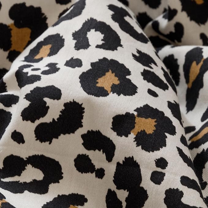 Houseri Leopard Comforter Set Full Black Cheetah Print Bedding Sets Quilt Stylish and Bold Animal Print Bed Blanket Full Size