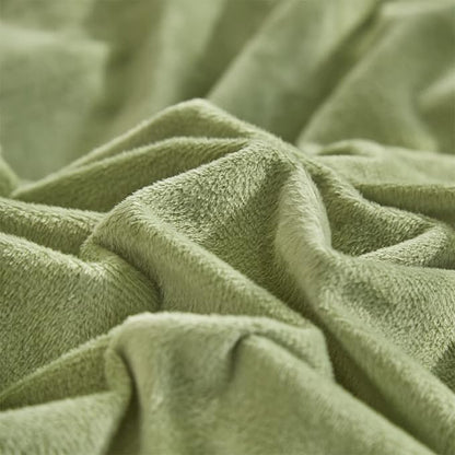 CLOTHKNOW Green Velvet Queen Comforter Set Sage Green Bedding Comforter Sets Soft Comforter Queen with 2 x Pillow Cases