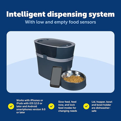 PetSafe Smart Feed Automatic Pet Feeder, 6L/24 Cup, Programmable | Alexa Enabled for Snack Feeding, App Alerts When Low/Empty, Slow Feed Setting, Backup Batteries Keep Meals on Schedule