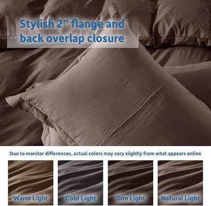 Nestl Twin Duvet Cover Set - Soft Prewashed Chocolate Brown Duvet Cover Twin/Twin XL, 2 Piece, with Zipper Closure, 1 Duvet Cover 68x90 inches and 1 Pillow Sham