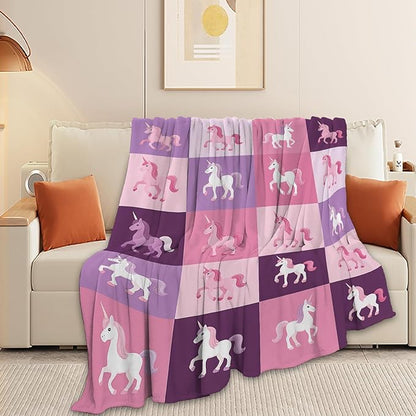 Unicorn Blanket Super Soft Warm Fluffy Fleece Flannel Fantasy Throw Blanket Cozy Fuzzy Plush Stuff Bedding Blankets Gifts for Women Kids Boys Girls Adults 50"X40"