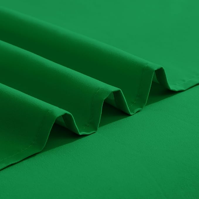 Elegant Comfort Luxurious 1500 Premium Hotel Quality Microfiber Three Line Embroidered Softest 4-Piece Bed Sheet Set, Wrinkle and Fade Resistant, Full, Emerald Green