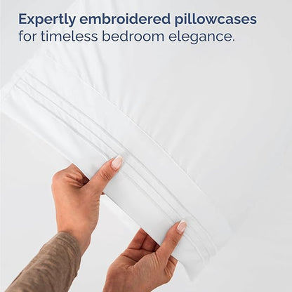 Bulk Case Pack of 12 Sheet Sets - (12) Complete King Size Sheet Sets with Deep Pockets - Wholesale Bulk Bedding for Hotels, Spas & Airbnbs - Breathable, Cooling, Soft & Wrinkle Free - (King, White)