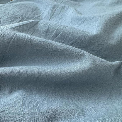 FACE TWO FACE Bedding Duvet Cover Set100% Washed Cotton Duvet Cover Linen Like Textured Breathable Durable Soft Comfy (Full, Deep Gray Blue)