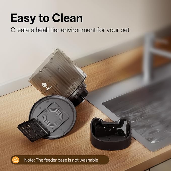 Automatic Cat Feeder 5Ghz WiFi APP Control Cat Food Dispenser | Auto Pet Feeder for Cats and Small Dog Indoor- Easy to Set and Clean, Dual Power, 1-6 Meals/Day, Timed Precise Feeding