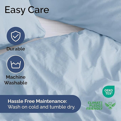 Duvet Cover Twin/Twin XL Size Set - Extra Soft Twin/Twin XL Duvet Cover 68" x 90" with 1 Pillow Sham - Hotel Luxury, Easy Care, Fade Free with Zipper Closures & Ties - Comfy & Breathable (Sky Blue)