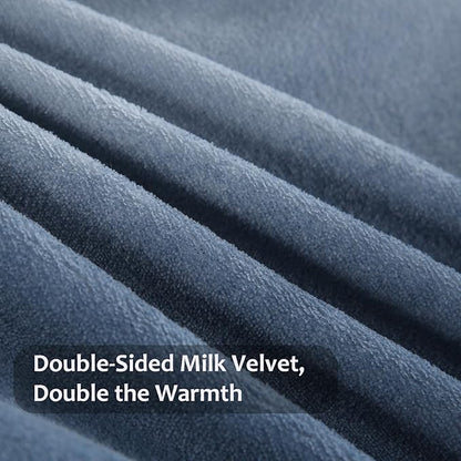 Bedbay Blue Gradient Plush Fleece Comforter Set Queen Size Ultra Soft Velvety Bedding Lightweight Warm Cozy Ombre Quilt Set Reversible Fleece Fluffy Comforter 3 Pcs with 2 Pillowcases